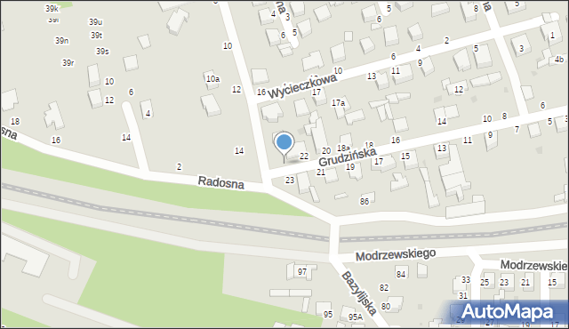 Zgierz, Grudzińska, 22, mapa Zgierz