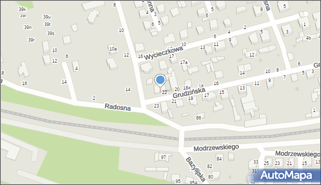 Zgierz, Grudzińska, 22a, mapa Zgierz