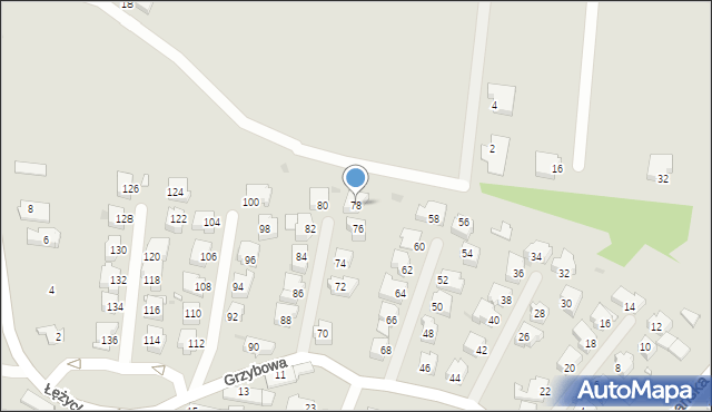 Zielona Góra, Grzybowa, 78, mapa Zielona Góra