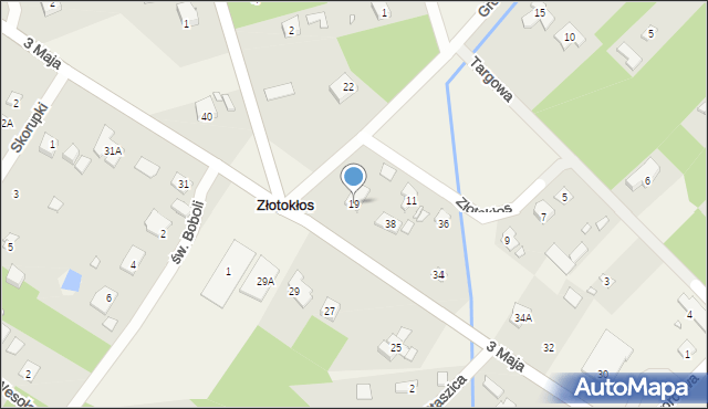 Złotokłos, Grottgera Artura, 19, mapa Złotokłos