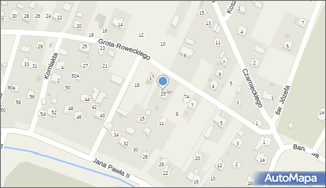 Żurawica, Grota-Roweckiego Stefana, gen., 13, mapa Żurawica