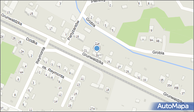 Żywiec, Grunwaldzka, 23, mapa Żywiec