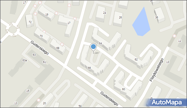 Gdańsk, Guderskiego Konrada, 66f, mapa Gdańska