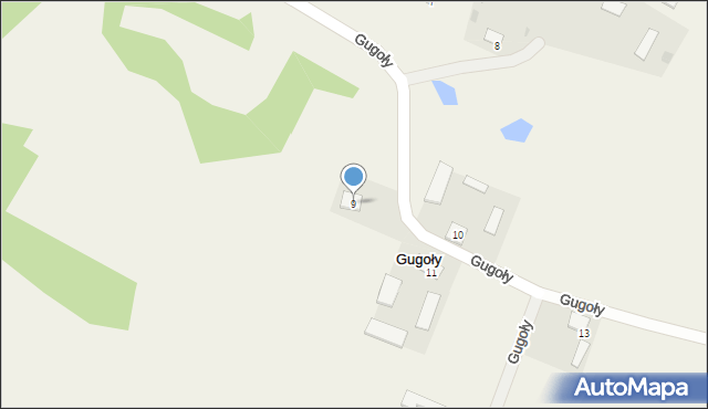 Gugoły, Gugoły, 9, mapa Gugoły