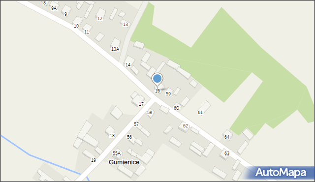 Gumienice, Gumienice, 16, mapa Gumienice