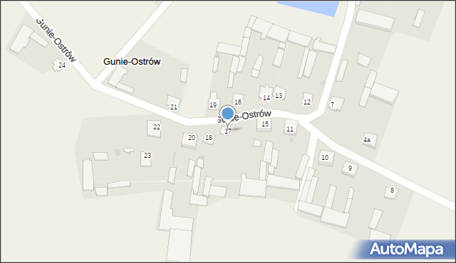 Gunie-Ostrów, Gunie-Ostrów, 17, mapa Gunie-Ostrów