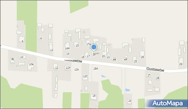 Gustawów, Gustawów, 19, mapa Gustawów