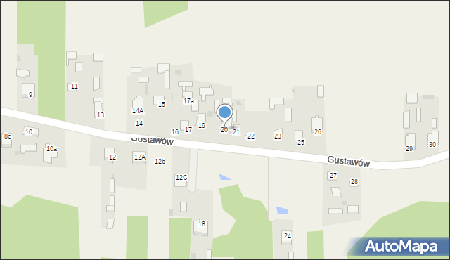 Gustawów, Gustawów, 20, mapa Gustawów