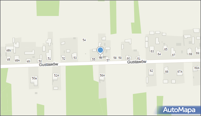 Gustawów, Gustawów, 56, mapa Gustawów