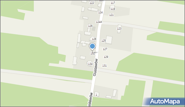 Gustawów, Gustawów, 132, mapa Gustawów