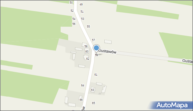 Gustawów, Gustawów, 59, mapa Gustawów