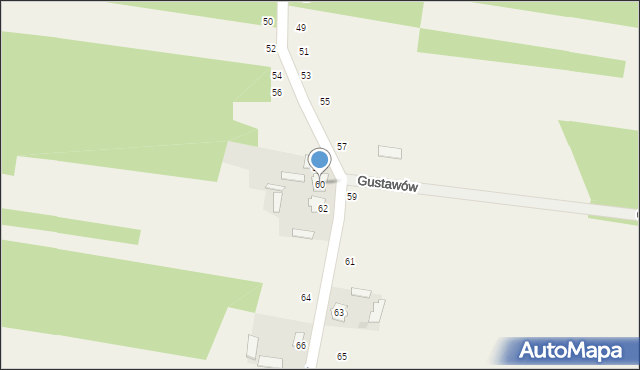 Gustawów, Gustawów, 60, mapa Gustawów