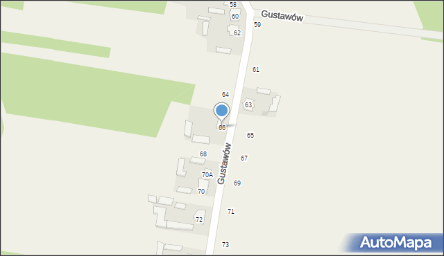 Gustawów, Gustawów, 66, mapa Gustawów