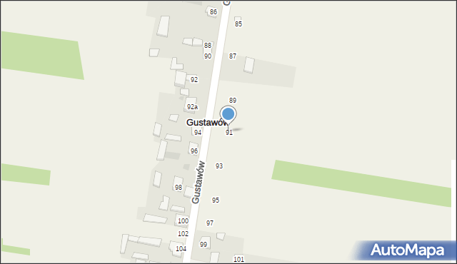 Gustawów, Gustawów, 91, mapa Gustawów