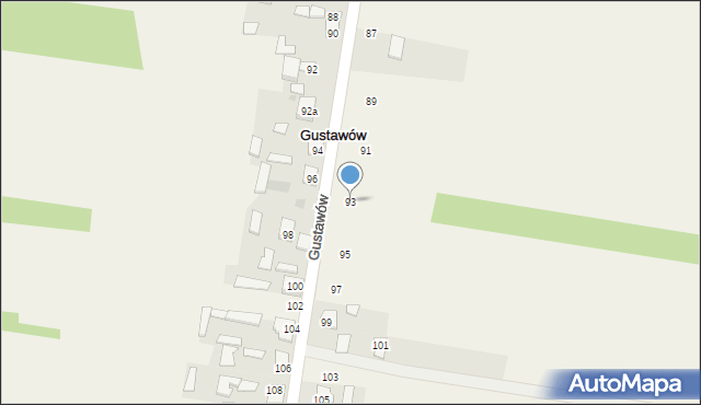 Gustawów, Gustawów, 93, mapa Gustawów