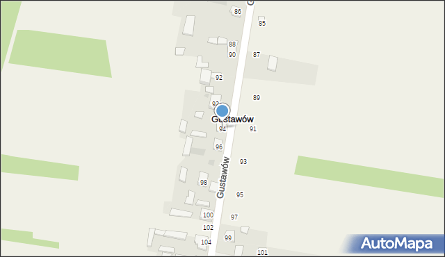 Gustawów, Gustawów, 94, mapa Gustawów