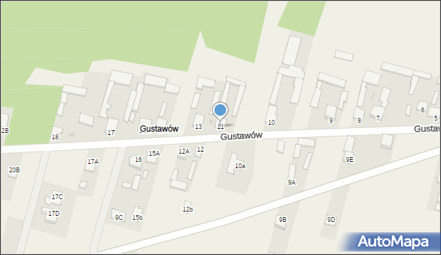 Gustawów, Gustawów, 11, mapa Gustawów