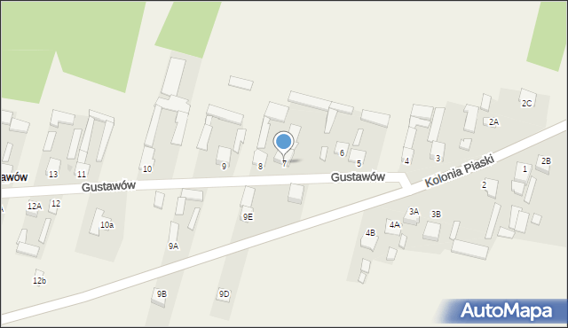 Gustawów, Gustawów, 7, mapa Gustawów