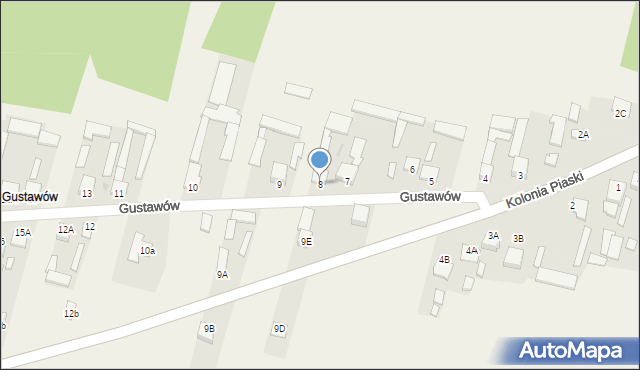 Gustawów, Gustawów, 8, mapa Gustawów