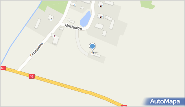 Gustawów, Gustawów, 18, mapa Gustawów