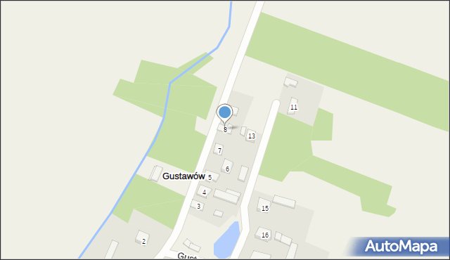 Gustawów, Gustawów, 8, mapa Gustawów