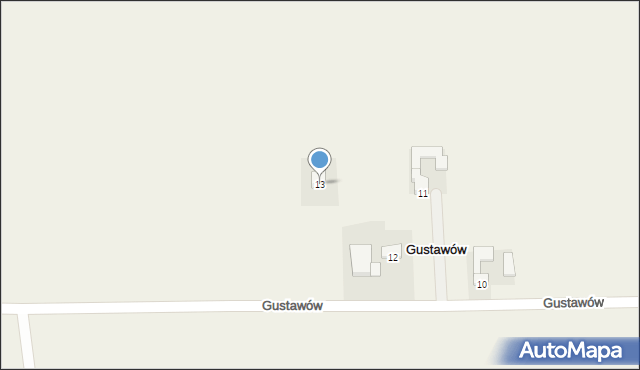 Gustawów, Gustawów, 13, mapa Gustawów