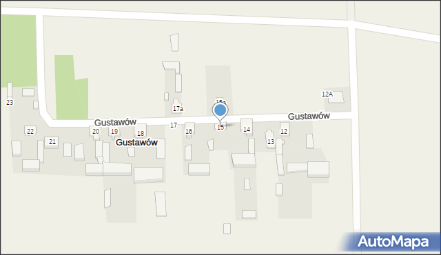 Gustawów, Gustawów, 15, mapa Gustawów