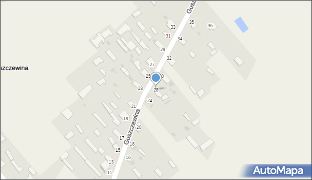 Guszczewina, Guszczewina, 28, mapa Guszczewina