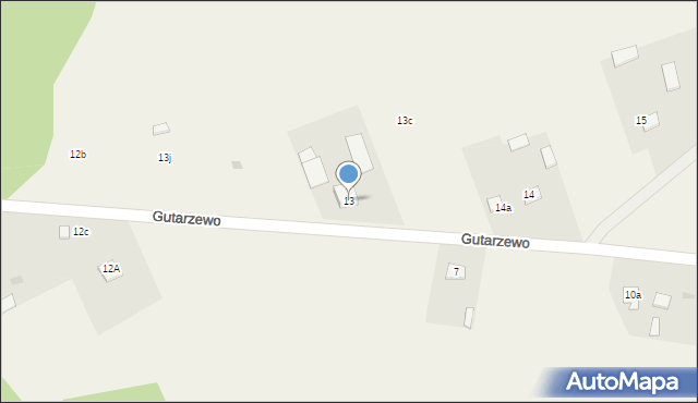 Gutarzewo, Gutarzewo, 13, mapa Gutarzewo