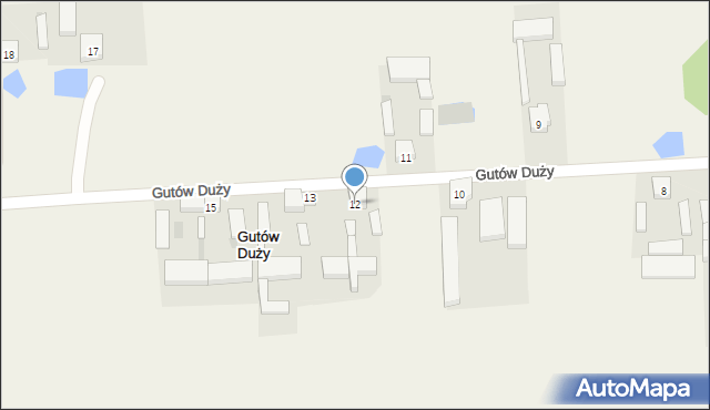 Gutów Duży, Gutów Duży, 12, mapa Gutów Duży