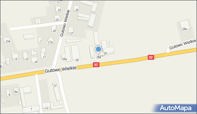 Gutowo Wielkie, Gutowo Wielkie, 28a, mapa Gutowo Wielkie