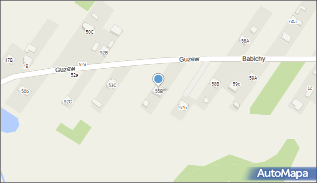 Guzew, Guzew, 55B, mapa Guzew