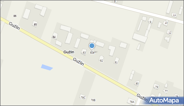 Guźlin, Guźlin, 82a, mapa Guźlin