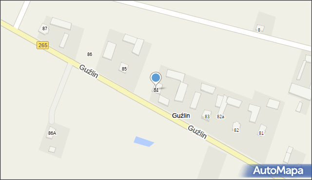 Guźlin, Guźlin, 84, mapa Guźlin