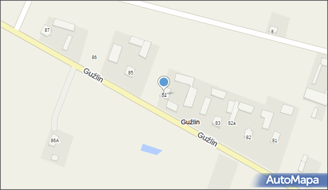 Guźlin, Guźlin, 84, mapa Guźlin