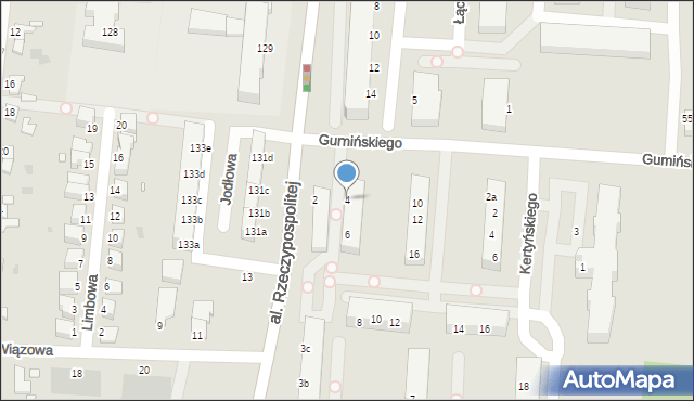 Legnica, Gumińskiego Tadeusza, 4, mapa Legnicy