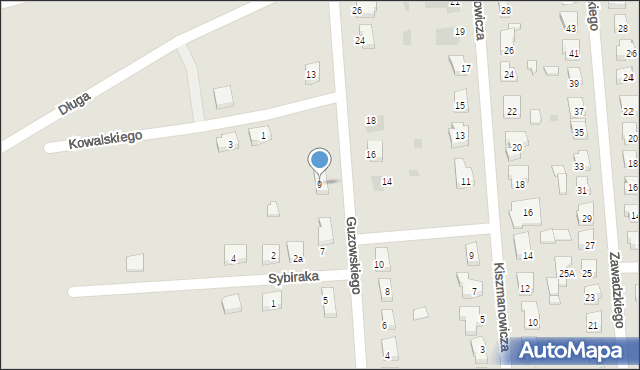 Międzyrzecz, Guzowskiego Henryka, ks. inf., 9, mapa Międzyrzecz