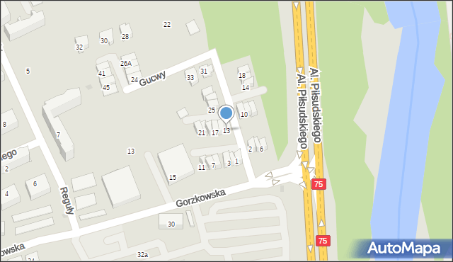 Nowy Sącz, Gucwy Konstantego Klemensa, 13, mapa Nowego Sącza