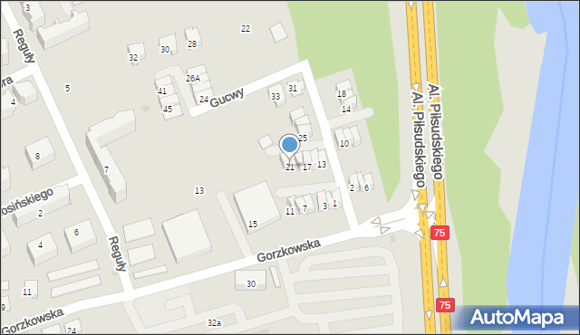 Nowy Sącz, Gucwy Konstantego Klemensa, 21, mapa Nowego Sącza