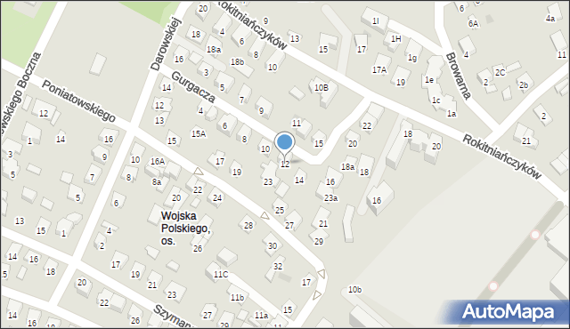 Nowy Sącz, Gurgacza Władysława, ks., 12, mapa Nowego Sącza