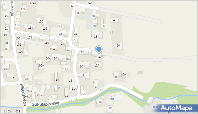 Poronin, Gut-Stapińskiej Anieli, 14, mapa Poronin