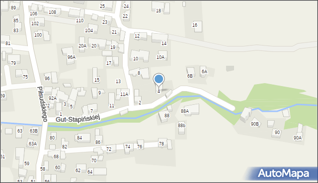 Poronin, Gut-Stapińskiej Anieli, 4, mapa Poronin