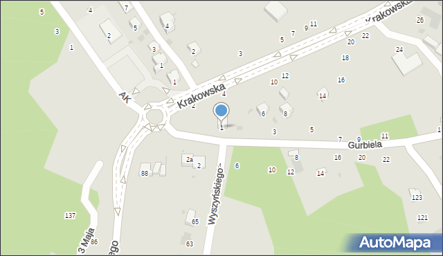 Przemyśl, Gurbiela Kazimierza, ppłk., 1, mapa Przemyśla