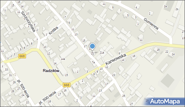 Radziłów, Gumienna, 21, mapa Radziłów