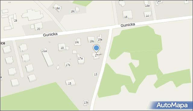 Tanowo, Gunicka, 17, mapa Tanowo