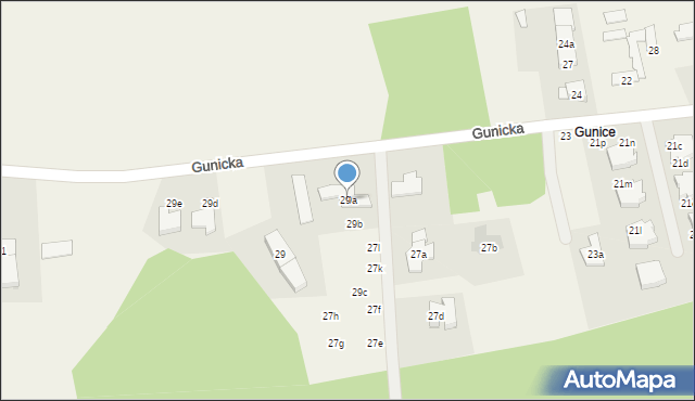 Tanowo, Gunicka, 29a, mapa Tanowo