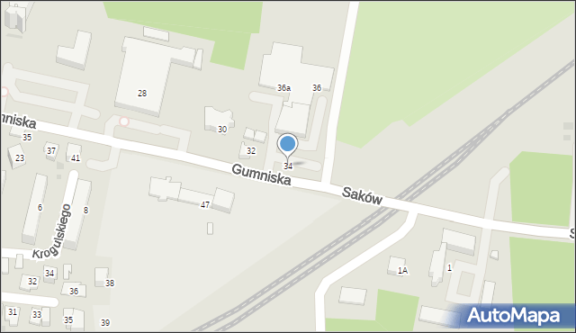 Tarnów, Gumniska, 34, mapa Tarnów