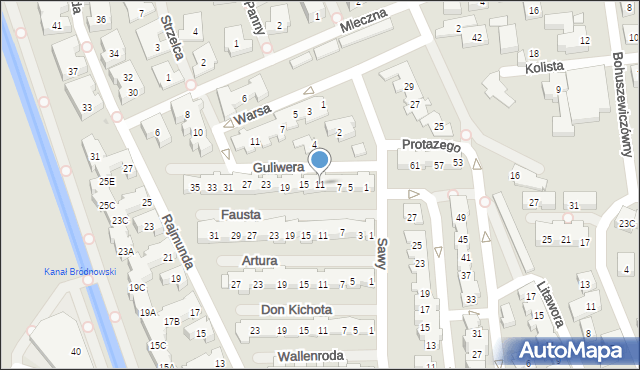 Warszawa, Guliwera, 11, mapa Warszawy