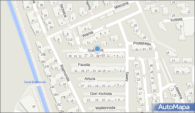 Warszawa, Guliwera, 19, mapa Warszawy