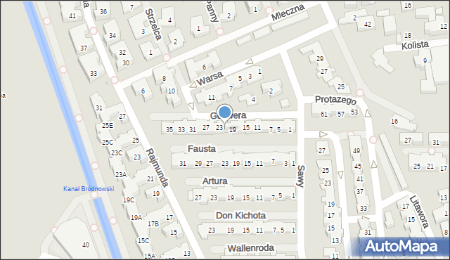 Warszawa, Guliwera, 21, mapa Warszawy